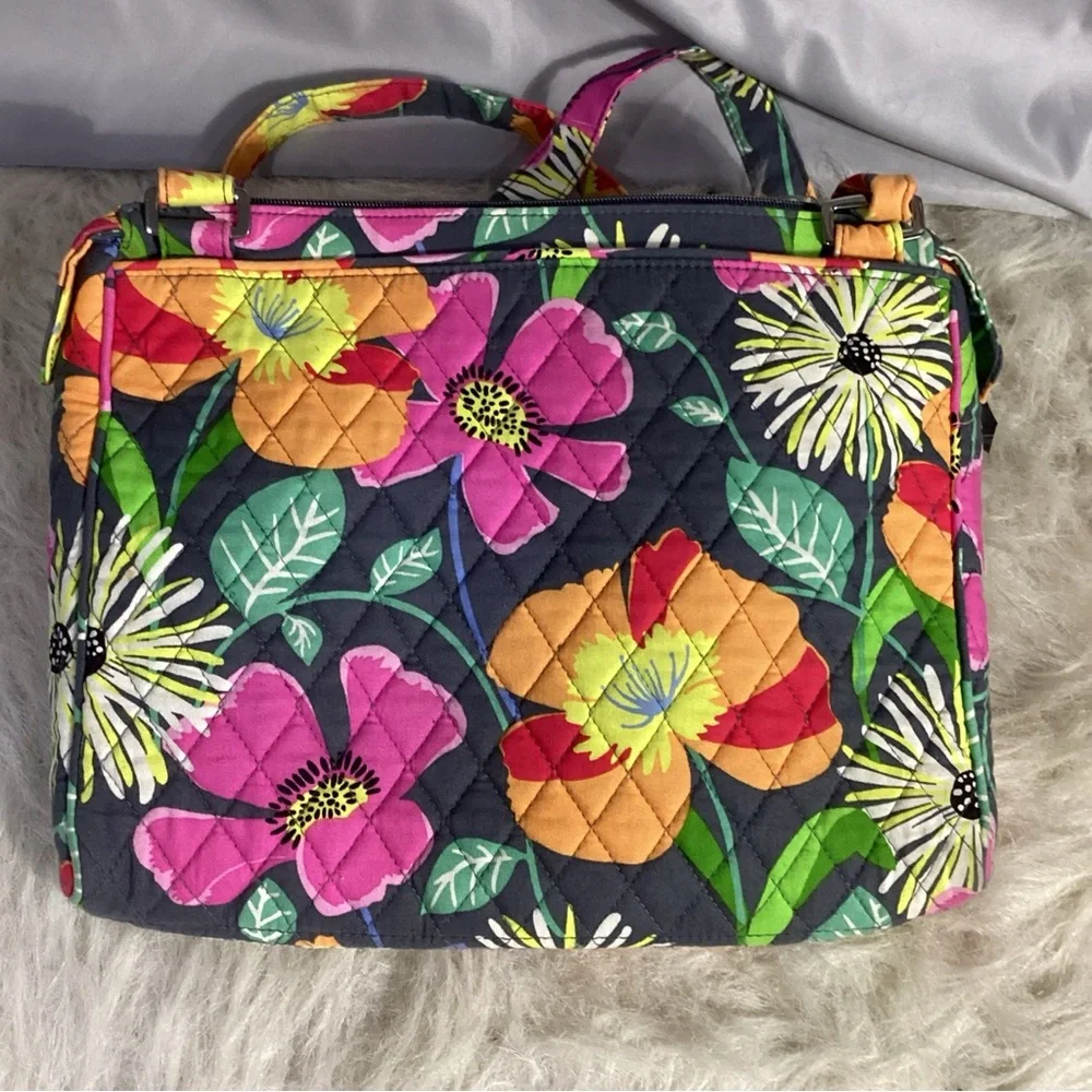 Vera Bradley “Jazzy Blooms” Floral Tablet Hipster Crossbody Bag VGUC